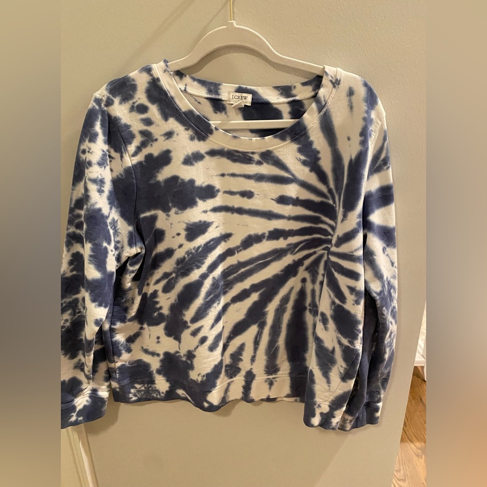 J. Crew Sweatshirt - Blue & White Tie-Dye